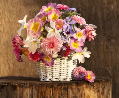 Basket with flowers